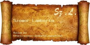 Szomor Lamberta névjegykártya